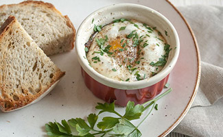Baked Eggs with Mushrooms
