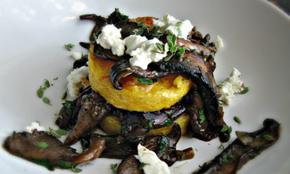 Crispy Polenta with Wild Mushroom & Goat Cheese Ragout